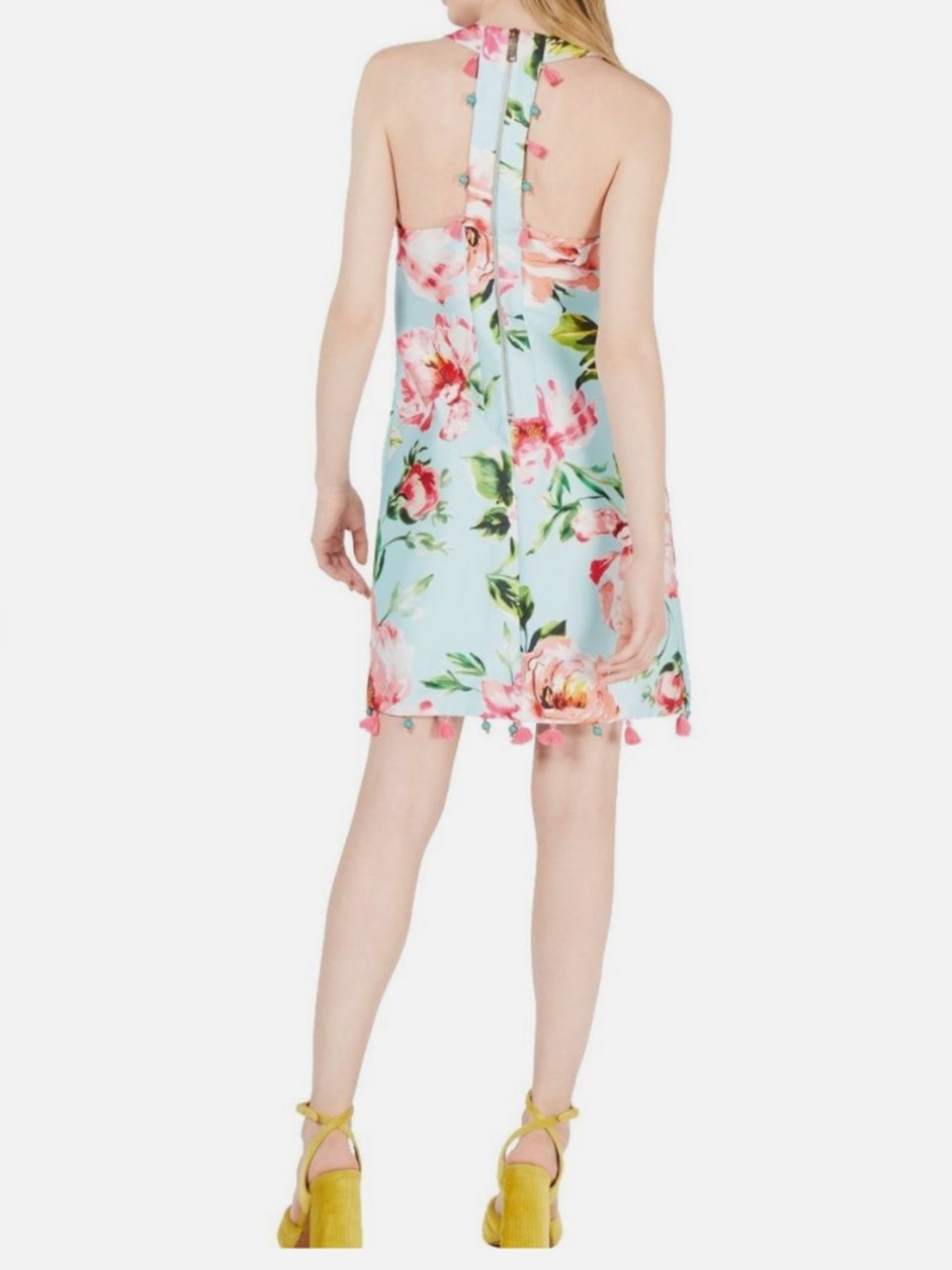 Laundry by Shelli Segal Women's Sleeveless Floral Pom Pom Dress - Picture 12 of 13